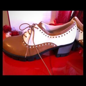 Carmel brown & cream shoes